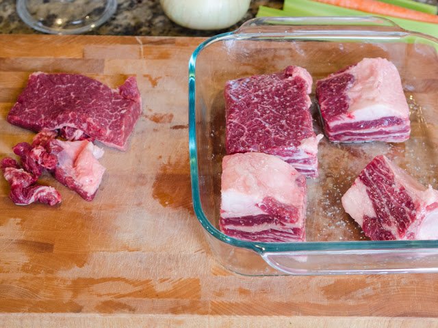 Beef short ribs ready to be roasted