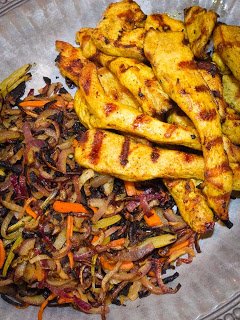 Grilled Chicken Shwarma with Grilled Vegetables