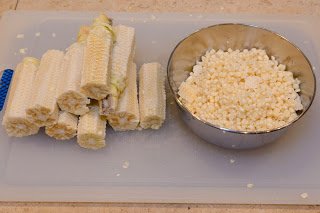 Cobs for making Toasted Corn Stock along with the Kernels