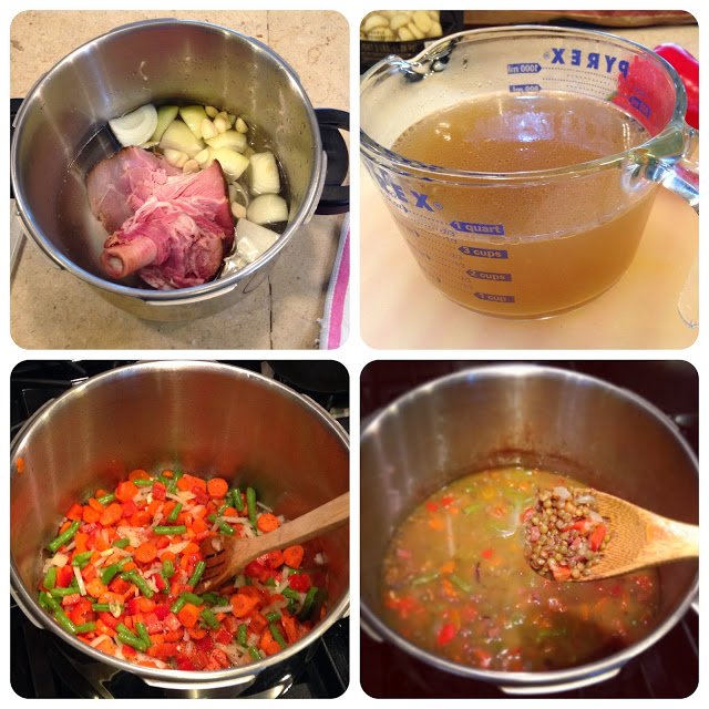 Pressure Cooking Ham Stock for Soup