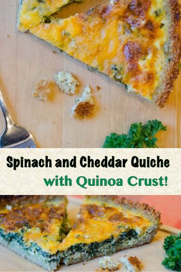 Quinoa Crust Quiche with Spinach and Cheddar | Simple Awesome Cooking
