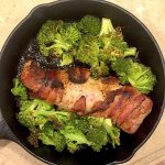 Bacon Wrapped Pork Tenderloin with Broccoli