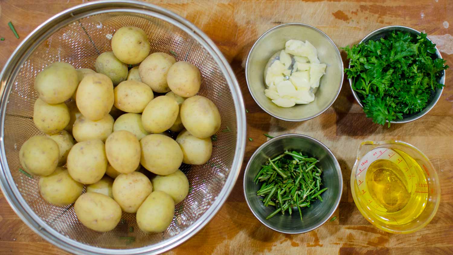 Potatoes, Garlic, Parsley, Rosemary and Olive Oil