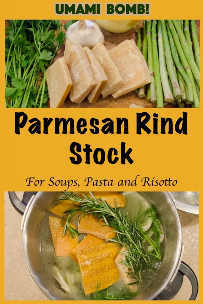 Parmesan Rind Stock for Soup, Pasta and Risotto