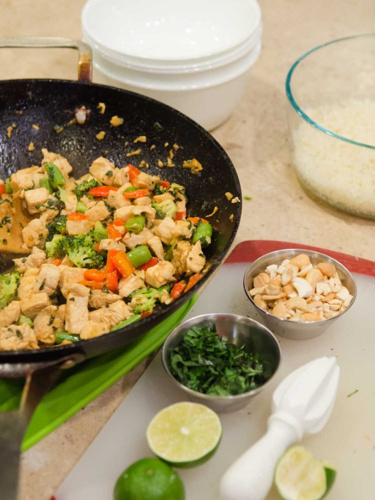Basil Chicken and Cashew Stir Fry