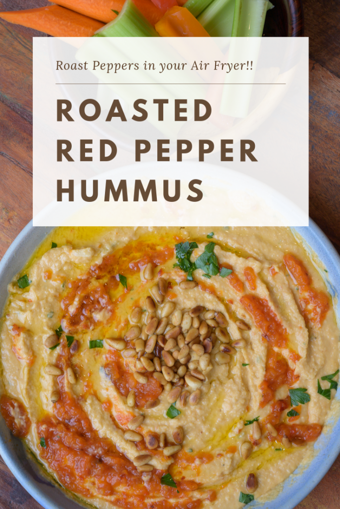 Air Fryer Roasted Red Pepper Hummus Pin