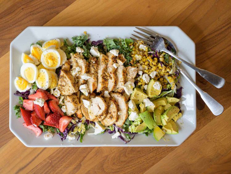Kale Salad with Air Fryer Herb Chicken Breast