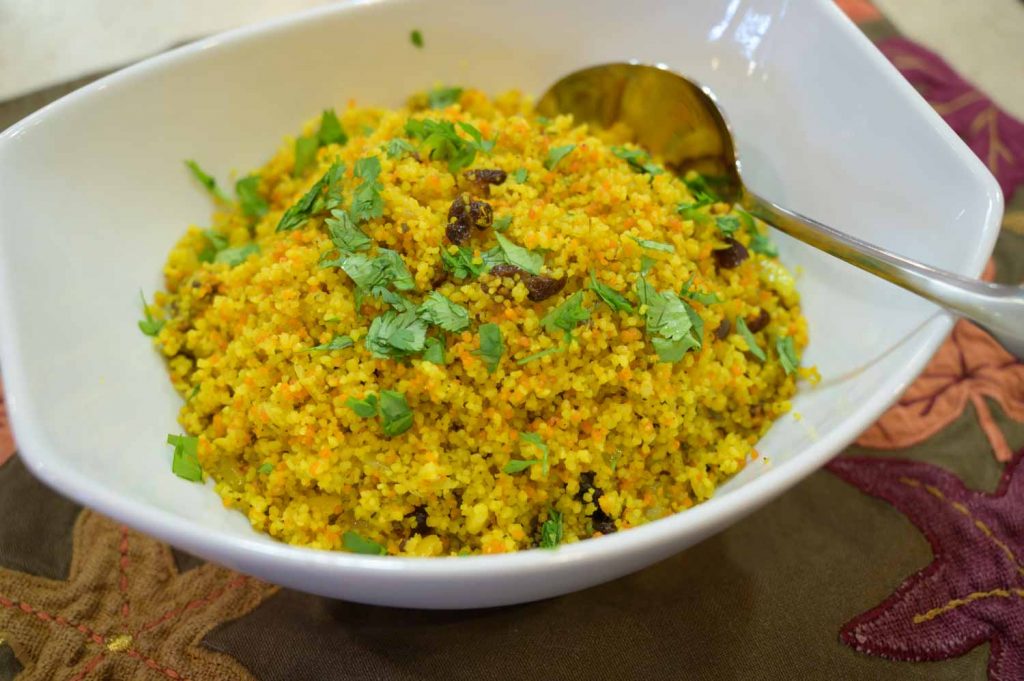 Couscous in a Bowl with Cilantro