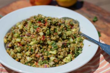 Bowl with Mediterranean Lentil Vegetable Salad